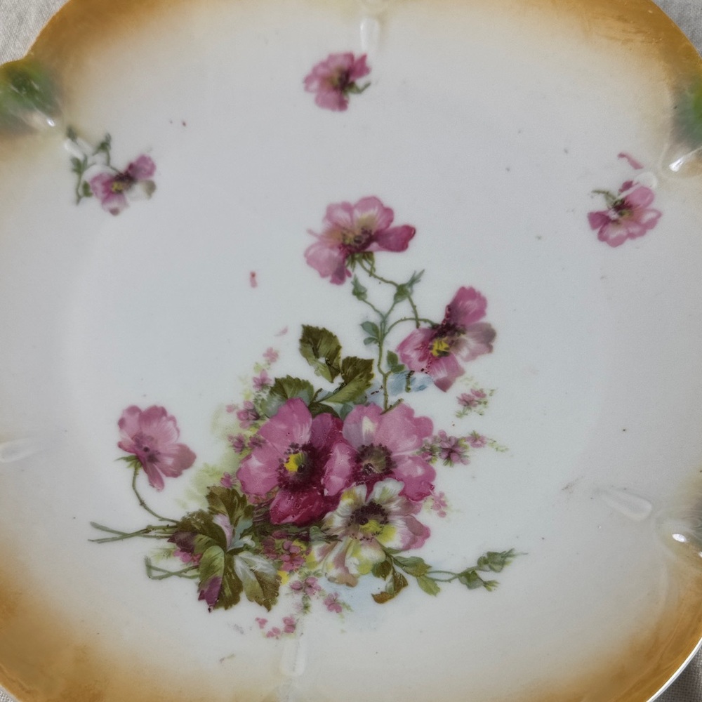 Floral Porcelain Serving Plate or Hang on Wall - Picture 2 of 12